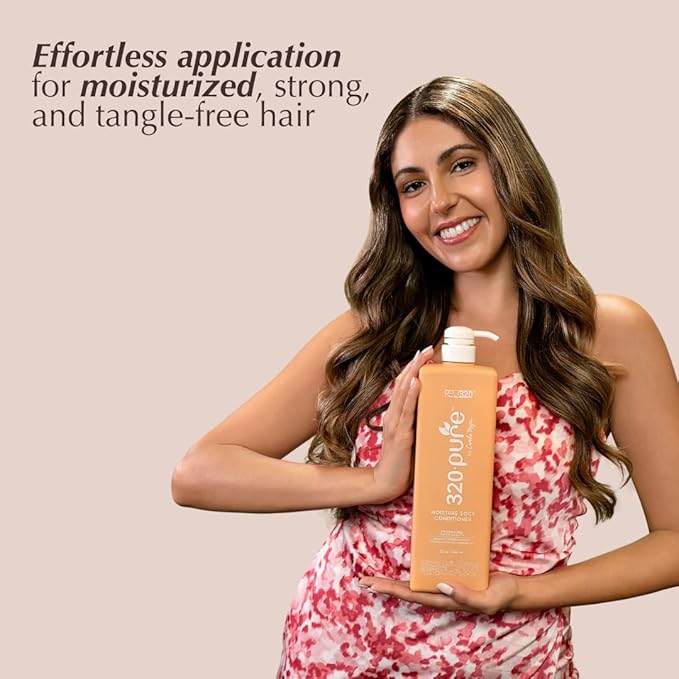 320Pure Moisture Lock Conditioner 32oz, Hydrating, Moisturizing Hair Conditioner for Women & Men, Sulfate-Free, Keratin & Argan Oil Formula for Color-Treated, Damaged, Dry, Straight and Curly Hair
