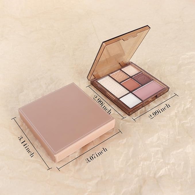 Seven Color Matte Shimmer Eyeshadow Makeup Palette,Pearl White Ivory White & Brown Coffee Pink 7 Color Series Powder Eye shadow ,Daily Makeup Eyeshadow Box, Easy to Carry, Vegan & Cruelty-Free, 03