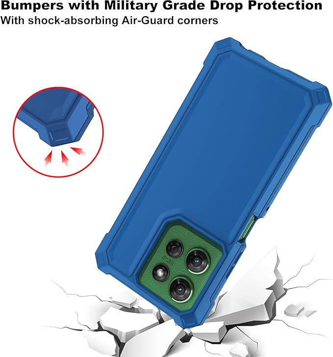 Ailiber for Motorola Moto G Stylus 5G 2025 Cell Phone Case, Moto G Stylus 2025 Screen Protector, Dual Layer Protective, Shockproof Corner TPU Bumper, Slim Silicone Heavy Duty Cell Phone Cover-Blue