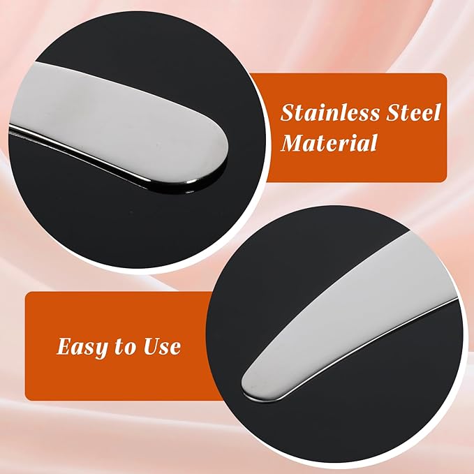 6pcs Mini Metal Cosmetic Spatulas,Reusable Skincare Spatula Face Cream Spatula Skincare Scoop Applicator for Eye Cream, Skin Care Creams, Essences Beauty Accessories