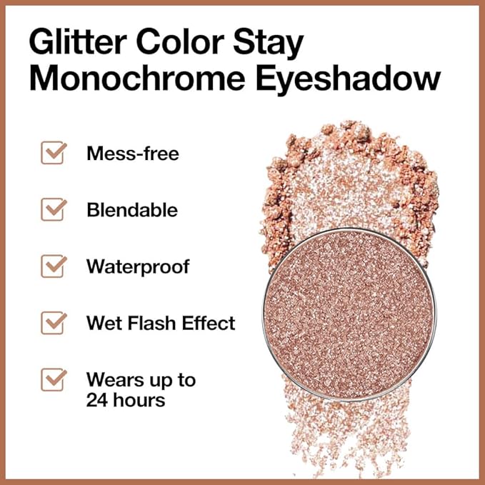 Monochrome Pressed Eyeshadow, Waterproof Neutral Powde Mini Shimmer Gold Brown Eyeshadow, sombras para ojos, Talc, Paraben & Cruelty Free (H01#Shimmer Gold Brown)