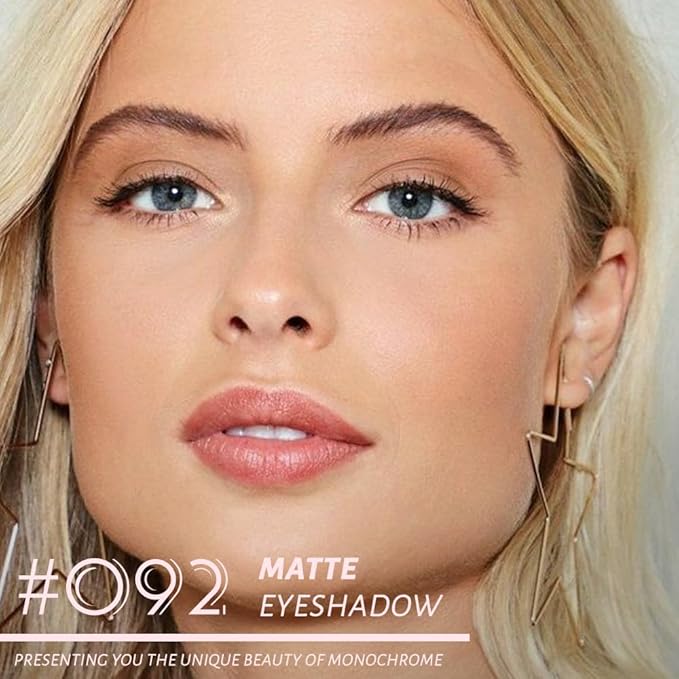 Monochrome Matte Eye Shadow Palette,Brown Neutral Nude Matte Pressed Powder Single Eyeshadow,Highly Pigmented Natural Long Lasting Naturing-Looking Eyeshadow,Talc,Paraben Vegan & Cruelty Free
