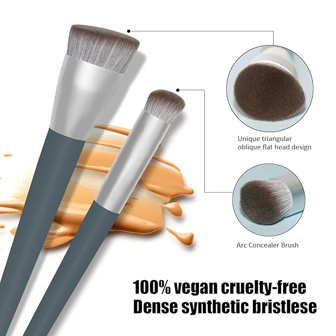 Banidy Foundation Makeup Brush Contour Concealer Brush Large Powder Brush Kabuki Brush Perfect for Any Look Premium Luxe Plush Fibers Rounded Flawless Face Brush Ideal for Liquid, Cream, Powder,Blending, Buffing, Setting Blush Brush