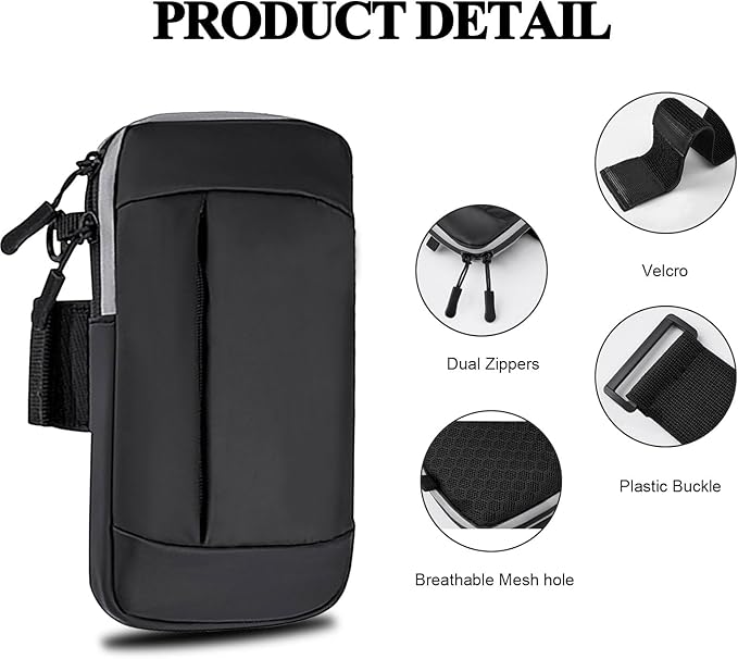 Phone Holder for Running Armband Cell Phone Holder iPhone 15 14 13 12 11 Pro Max Xs Xr X 8 7 Plus SE Mini Galaxy Ultra S24 Note Carrier Pouch, Exercise Workout Gym Sports Arm Band Bag Sleeve