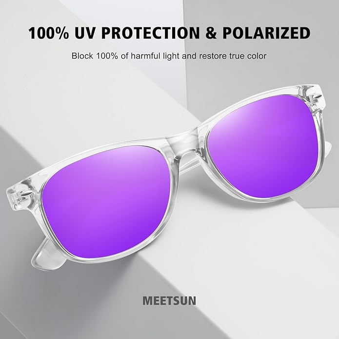 MEETSUN Classic Polarized Sunglasses for Women Men Trendy Retro Sun Glasses for Driving UV Protection (3 Pack)