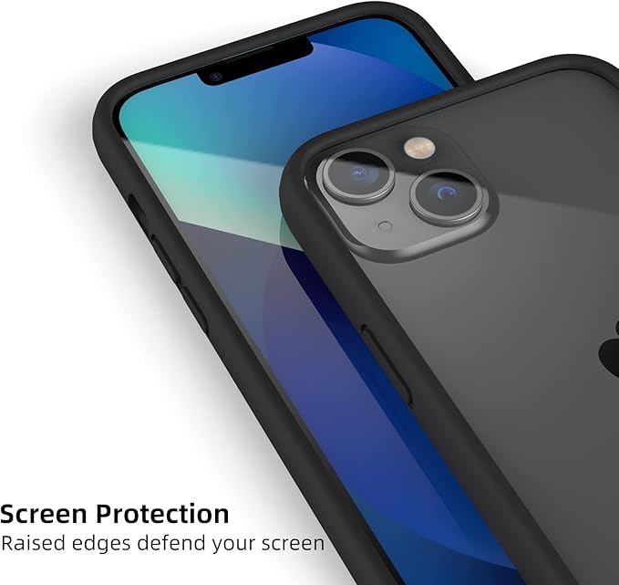 K TOMOTO iPhone 13 Mini Bumper Case (5.4 Inch), Liquid Silicone Bumper with Shock Absorption, Raised Edge Protection, Drop Protection, Silky and Soft Touch Frame, Black
