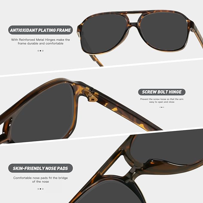 YDAOWKN Retro Aviator Sunglasses for Women Mens Large Frame Classic Vintage 70s Sun Glasses Aviators