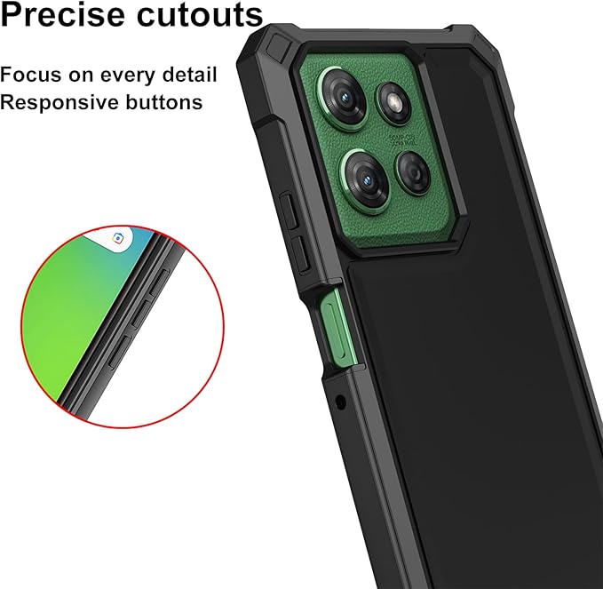 Ailiber for Moto G Stylus 2025 Phone Case, Motorola G Stylus 5G 2025 Case with Screen Protector, Dual Layer Protection, Shockproof Corner TPU Bumper, Heavy Duty Rubber Cell Phone Cover-Black