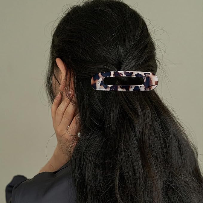 4PCS Flat Hair Clips for Women, Round Lay Down Hair Claw Clips for Thin Thick Hair, Alligator Hair Clips for a Sleek Look Strong Hold French Barrettes Fashion Styling Accessories for Girls