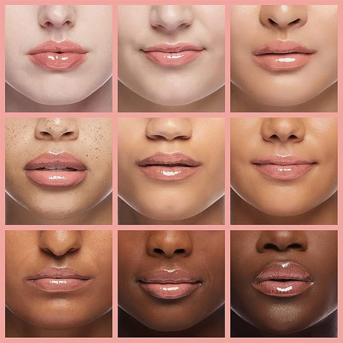 2PCS Hydrating Lip Glow Oil, Lip Oil Gloss Transparent Toot Tinted Nourishing Long Lasting Repairing Lightening Lip Lines (PINK) 0.2 OZ