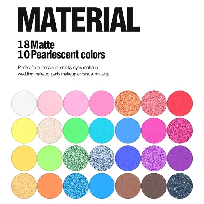 Highly Pigmented Eye Makeup Palette, Matte Shimmer Metallic Eyeshadow Pallet Long Lasting Blendable Natural Colors Make Up Eye Shadows Cosmetics