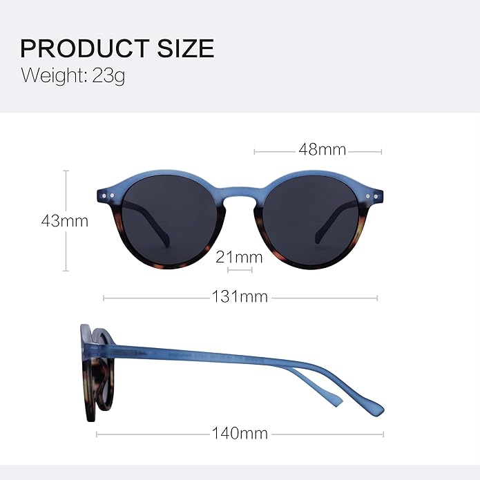 ZENOTTIC Polarized Round Sunglasses, Stylish Sunglasses for Men and Women Retro Classic, Multi-Style Selection