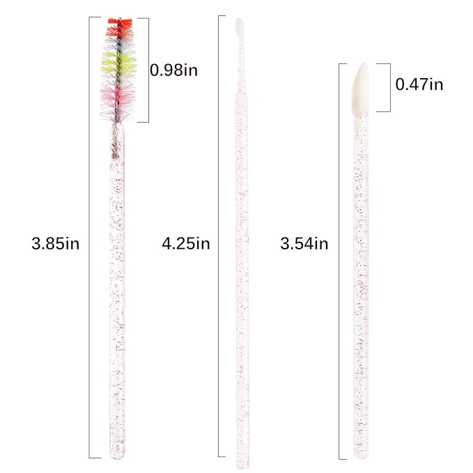 300 PCS Eyelash Extension Supplies Kit, Disposable Micro Swab, Crystal Eyebrow Spoolie, Lip Brush, Mascara Wand Applicator (Colorful + Light Pink)