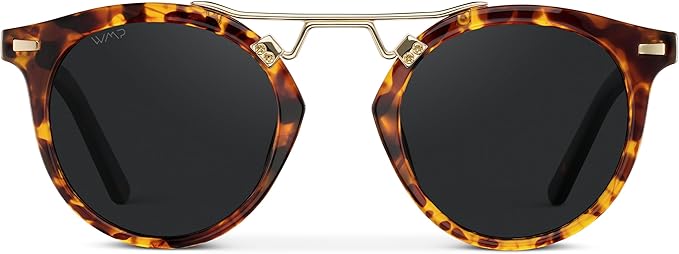 WearMe Pro - Women's Polarized, Round Retro, Double-Bridge Vintage Sunglasses