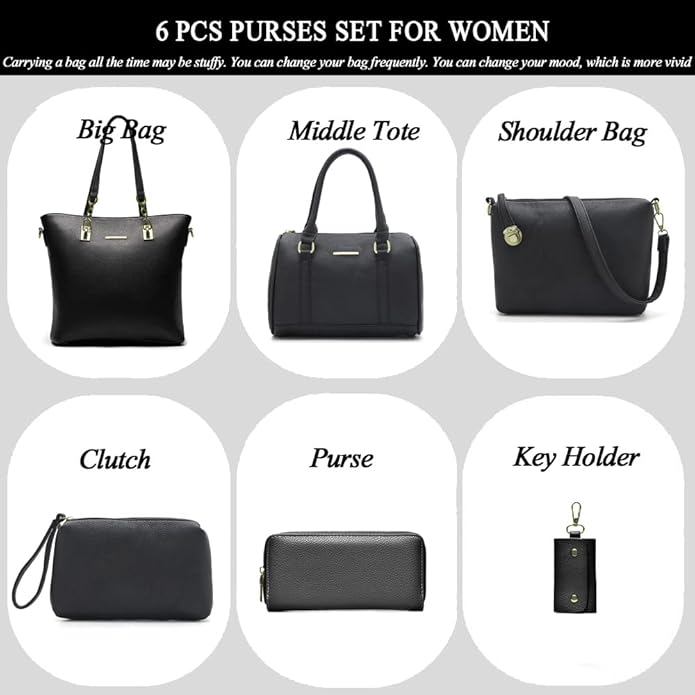 2E-youth Designer Purses and Handbags for Women Satchel Shoulder Bag Tote Top Handle Bag