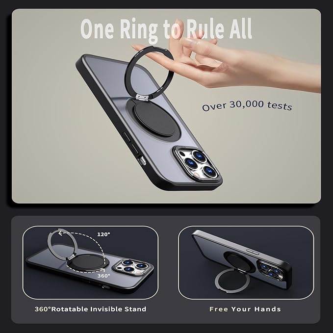 Magnetic Ring Case for iPhone 14 Pro Max,Compatible with MagSafe with 360° Ring Stand Shockproof Protection Cover Case for iPhone 14 Pro Max Black