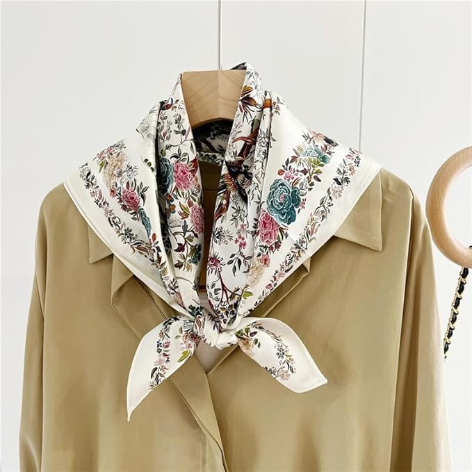 100% Pure Mulberry Silk Scarfs 26"x26" Square Scarf Women Neckerchief Headscarf hair scarf bandana Gift Packed