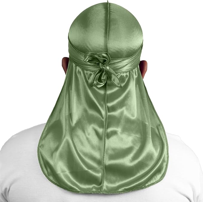 4PCS Silky Durags for Men Women 360 Waves with 1 Wave Cap, Silky Satin Durag Extra Long Tails