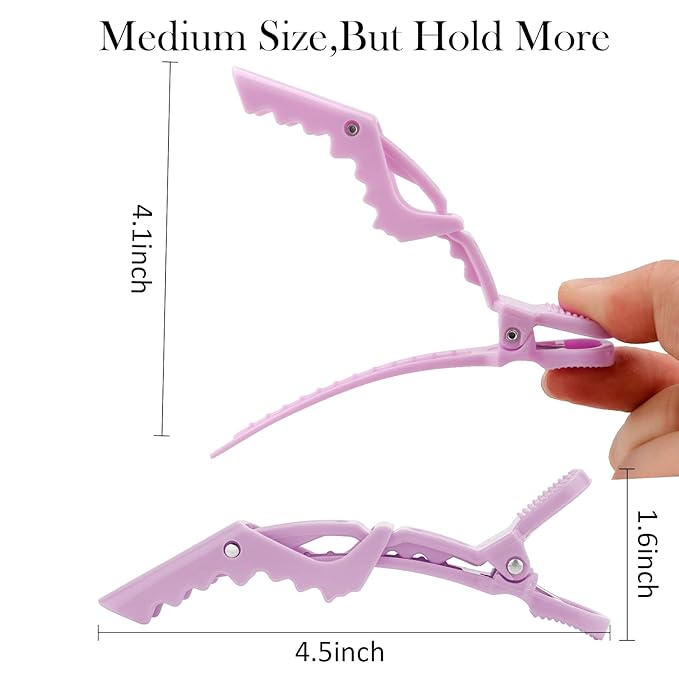 12Pcs Purple Alligator Hair Clips for Styling and Sectioning - Professional Salon Clips, Hair Accessories for Women