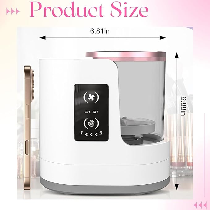 3-In-1 Makeup Brush Cleaner Machine, Electric Makeup Brush Cleaner & Dryer-Fast, Efficient Brush Cleaning, Drying, and Sanitizing for Flawless, Hygienic Makeup Application