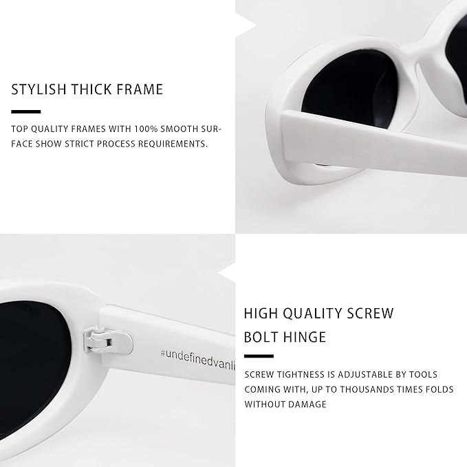 VANLINKER Polarized Retro Oval Sunglasses for Women and Men Small 90s Style VL9580