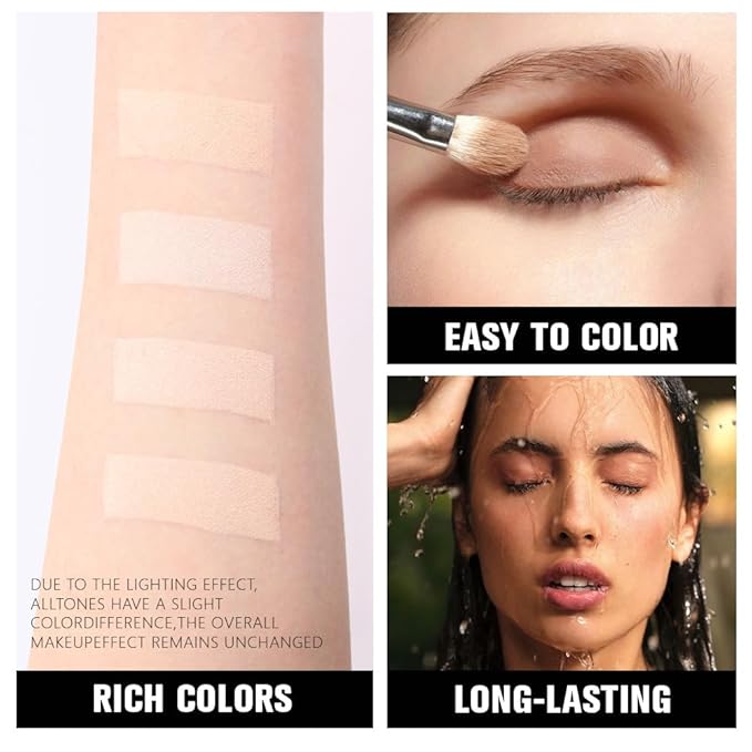 4 Colors Light Beige Nude Soft Pink Ivory Eye Shadow Palette Makeup, Neutral Matte Shimmer Eyeshadow Palette for Women Highly Pigmented Waterproof, paleta de sombras de ojos, Vegan & Cruelty-free 10