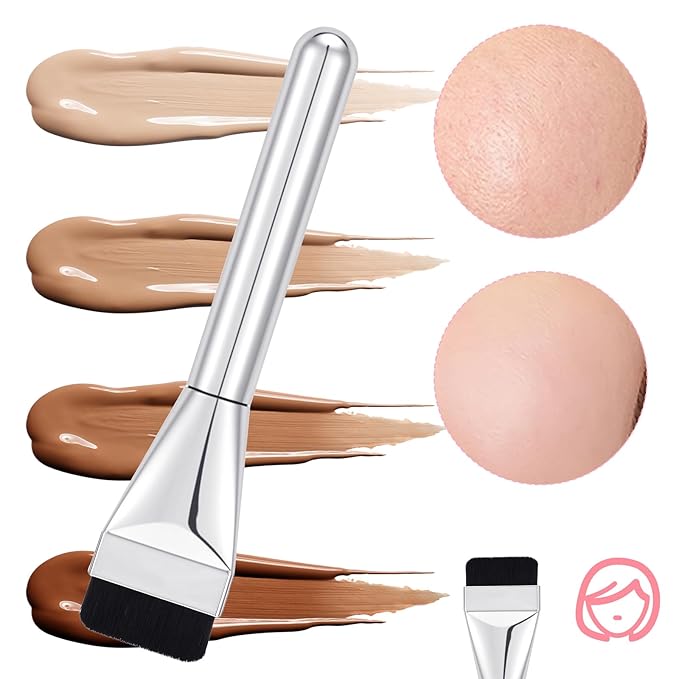 3 PCS Make up Spatula Set, Stainless Steel Foundation Spatula, Makeup Mixing Palette, Foundation Makeup Stick, Reusable Beauty Spatula Tools for Facial Cosmetic