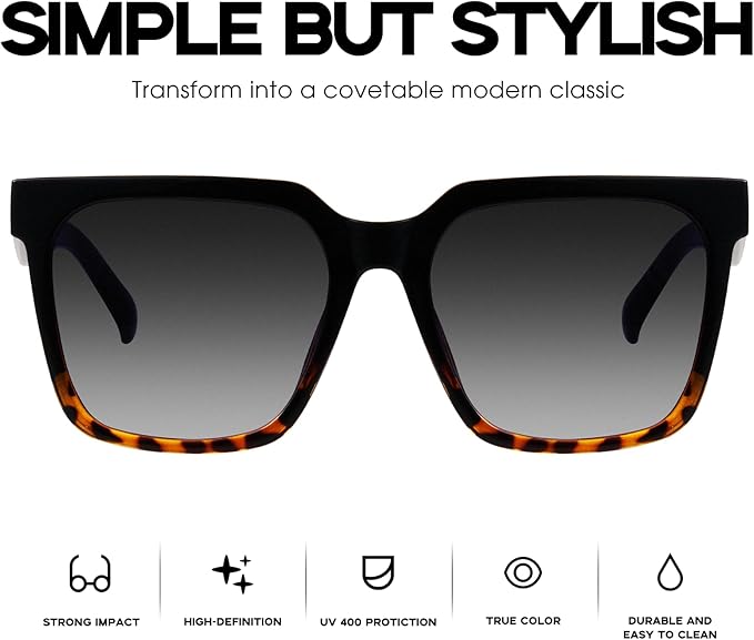 mosanana Oversized Square Sunglasses for Women Simple Trendy Style MS51917