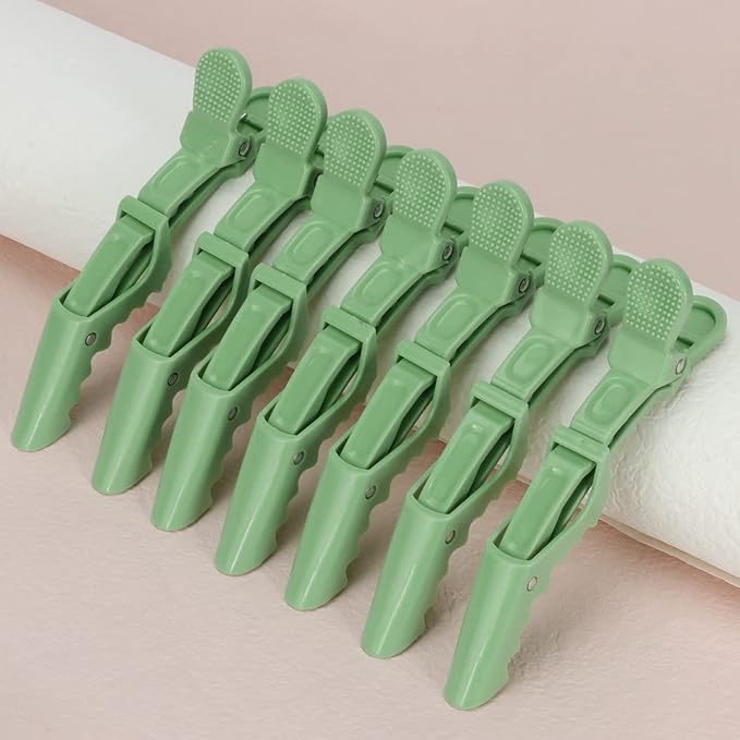 Ondder 14 Pcs Green Hair Clips for Sectioning and Styling - Larger Salon Pro Clips for Barber Coloring, Cutting - Hair Accessories for Women and Men