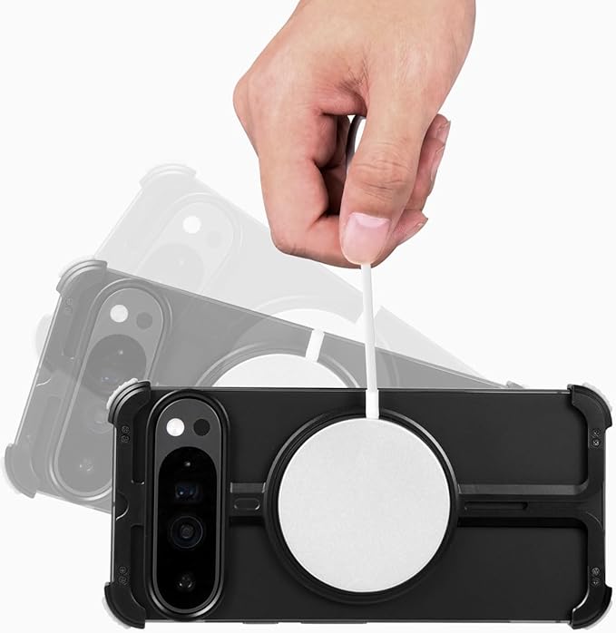 OATSBASF Bumper Case for Google Pixel 9 Pro/Pixel 9, Invisible Magnetic O-Ring Stand Case, Minimalist Phone Case for Google Pixel 9 Pro/Pixel 9, Frameless Design, Black
