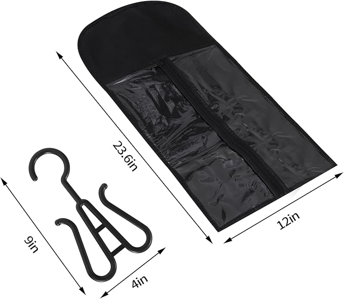 12PCS Hair Extension Holder Wig Storage Bags with Hanger for Multiple Wigs, Dust-proof Wig Hanger Hair Extension Storage Wig Bags for Hair Extensions, Wigs & Accessories