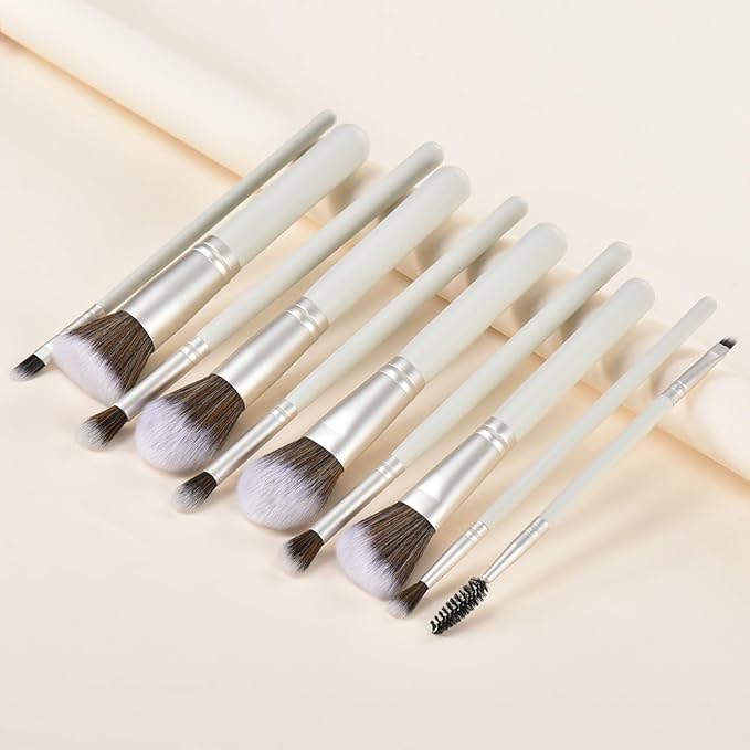 10Pcs Makeup Brush Set With Sponges And Drying/Storage Case,Best Gift For Women/Girls, Used For Powder, Foundation, Highlight, Eye Shadow, Concealer, Etc., Suitable For Beginners (Green 13pcs)