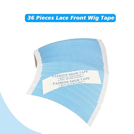 40pcs Wig Tape for Wigs Double Sided Waterproof Lace Wigs Adhesive, Tapes Strips for Lace Front Wig Toupee, Hairpiece Wig Tapes Wig Tape for Hair Extension with Wax Stick Edge Control Wax