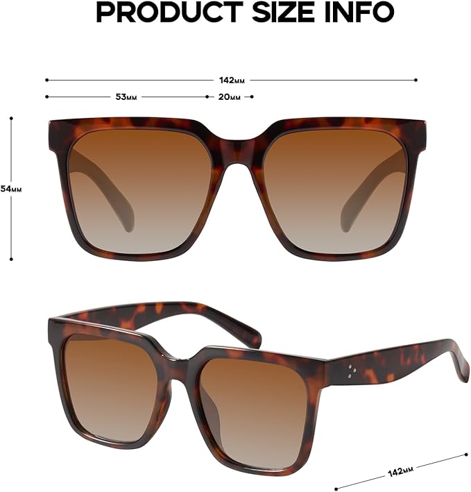 mosanana Oversized Square Sunglasses for Women Simple Trendy Style MS51917