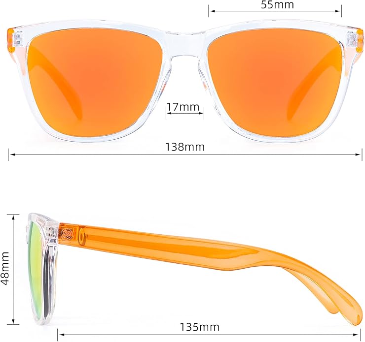COLOSSEIN Sunglasses Womens,Classic Square Frame UV400 Mirrored Lens,Sunglasses Fit For Beach,Vacation,Driving