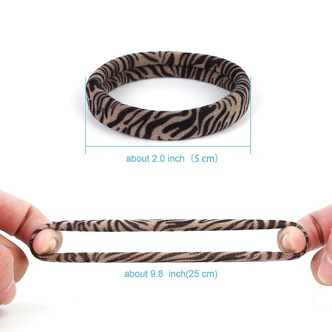 50PCS Seamless Hair Ties, Soft Ponytail Holders for Women, Nylon Large Bands, No Damage or Pull for Thick, Heavy, Curly Hair, 2 Inch Diameter, 5 Colors