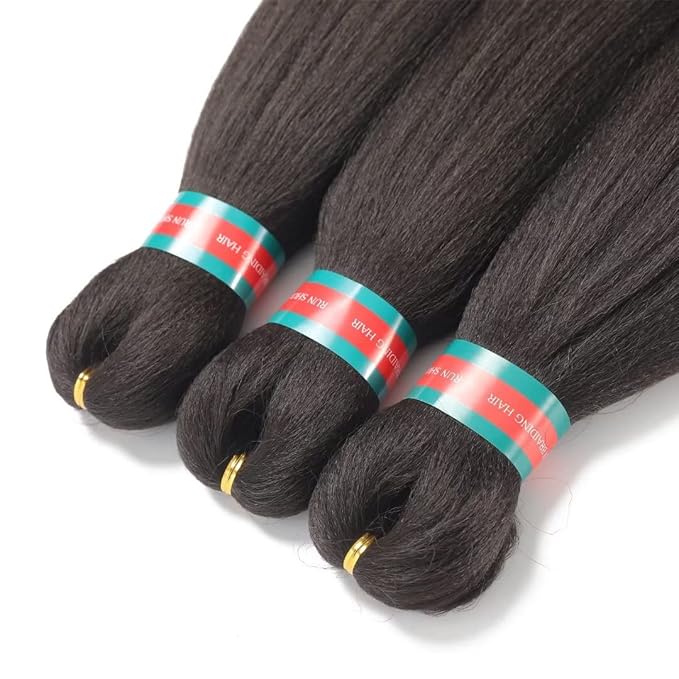 8 Packs Braiding Hair,24 Inch Yaki Texture Braiding Hair Pre Stretched,Knekalon Braid Hair Extensions, Hot Water Setting Hair Braids(24''-8packs,4)