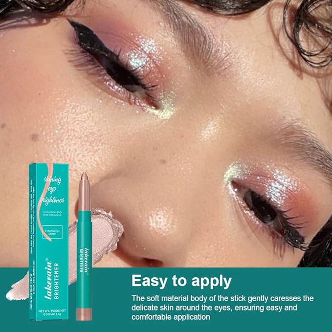 4Pcs Eyeshadow Stick, Eye shadow Brightener Stick Glitter Highlighter Makeup Eye Liner, Shimmer Creamy Long Lasting Eye Makeup. (4 colors)