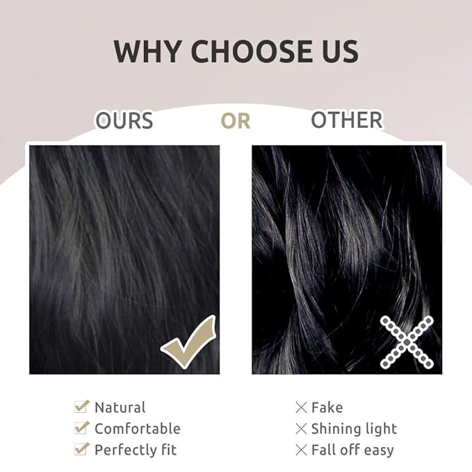 Onpep Bob Wig with Bangs Darkest Brown Short Straight Wigs for Women Shoulder Length Heat Resistant Synthetic Natural Color Wigs