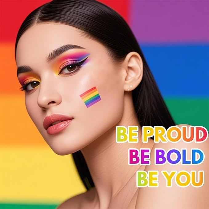 4pcs Rainbow Face Paint Stick,LGBT pride flag color Face Body paint for Pride Month Party Celebration,Parades