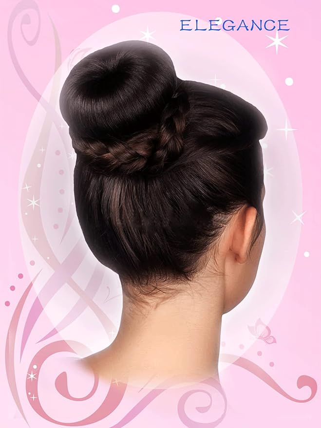 Hair Bun Maker, Hair Doughnut Shaper (6PCS, 3 Sizes: Large 3.5IN, Medium 3IN, Small 2IN, Black) - Hair Styling Accessories Kit Includes Elastic Bands, Bobby Pins, Invisible Hair Nets