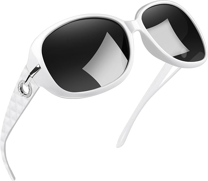 Joopin Big Womens Sunglasses Polarized Trendy Sun Glasses Large Rectangle UV Protection Rhinestone Sunnies