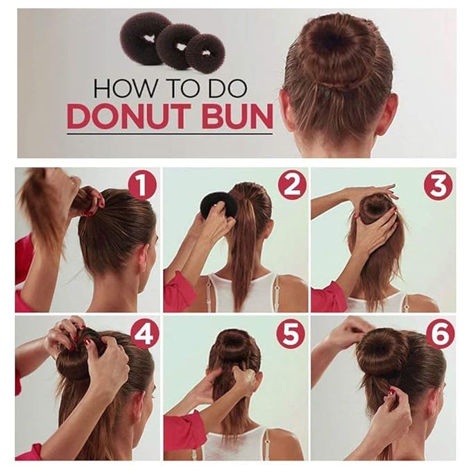 Hair Accessories Set: Foam Bun Shapers, French Twist Clip, Snap Buns, Elastic Bands, Hair Pins (Blonde)