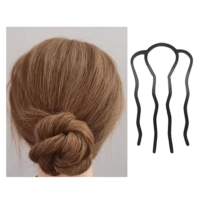 6 Piece Metal Hair Fork Clip Hair Side Combs Hair Pins Buns Updo U-Shape Hair Fork Clip French Twist Hair Styling Tool Accessories for Women