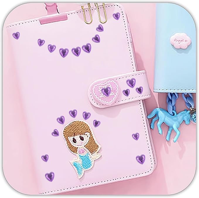 264Pcs Heart Face Gems Love Gems, Self-Adhesive Face Jewels Rhinestones 5/7/10 mm DIY Face Gems Stick on, Valentine Makeup Gems Rave Accessories for Face Eyes Hair Makeup Body, Crafts (Purple)