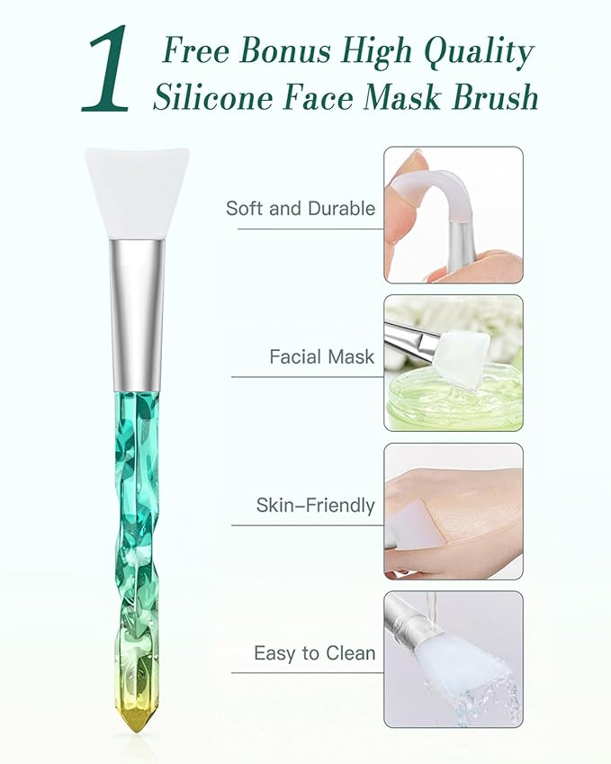 Makeup Brushes Set - BESTOPE PRO 16 Pcs Crystal handle Makeup Brush Set with 1 Silicone Face Mask Brush &15 Makeup Brushes Premium Synthetic Foundation Powder Shadows Makeup Brushes Kit
