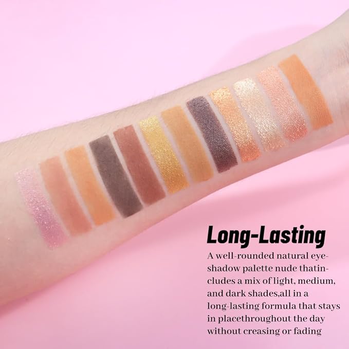 Neutral Eye Shadow Palette,Nude Pink Champagne Naked Cream Eyeshadow Palette,Make Up Pallets for Women Highly Pigmented Eyeshadow for Eyes Long Lasting Naturing-Looking,Blendable,Vegan