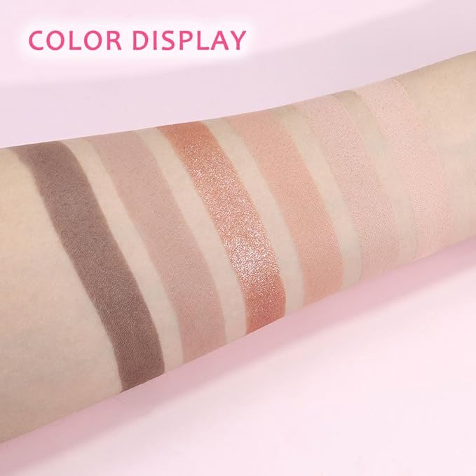 6 Colors Glitter Matte Eyeshadow Palette, Natural Nude Brown Coffee Shimmer Sparkly Eye Shadow Makeup, Warm Pastel Eyeshadows Palette Long Lasting Waterproof Naturing-Looking Women Girls Eye Shadow 02
