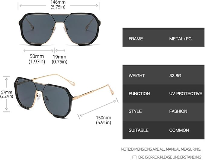 willochra Fashion Oversized Square Women Sunglasses Vintage Punk Men Outdoor Eyewear Shades UV400