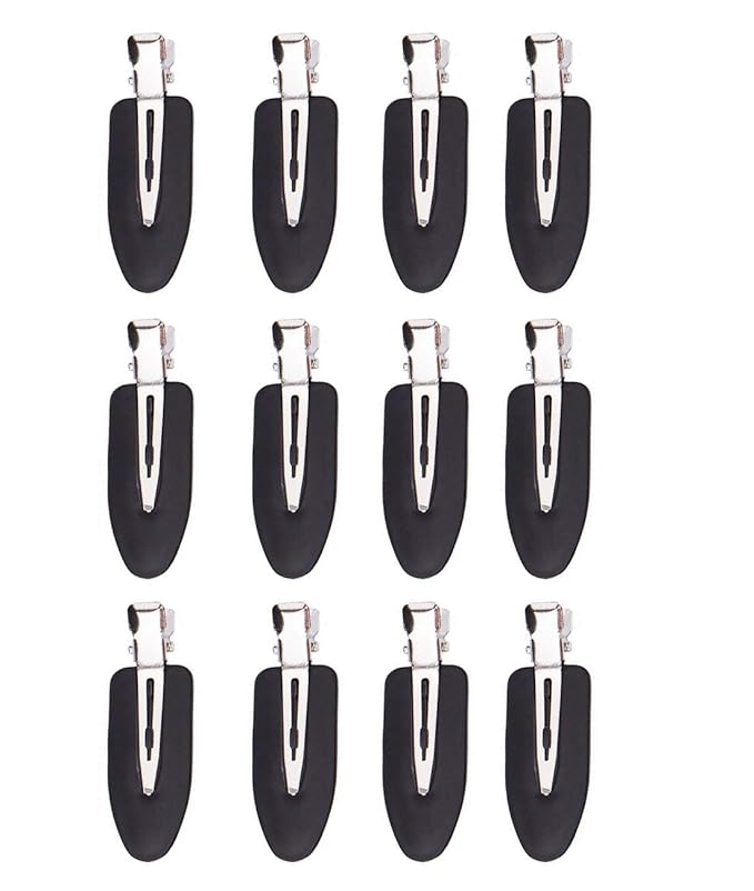No Bend Hair Clips, 12 Pieces, No Crease Hair Clips for Hair Styling and Makeup Application